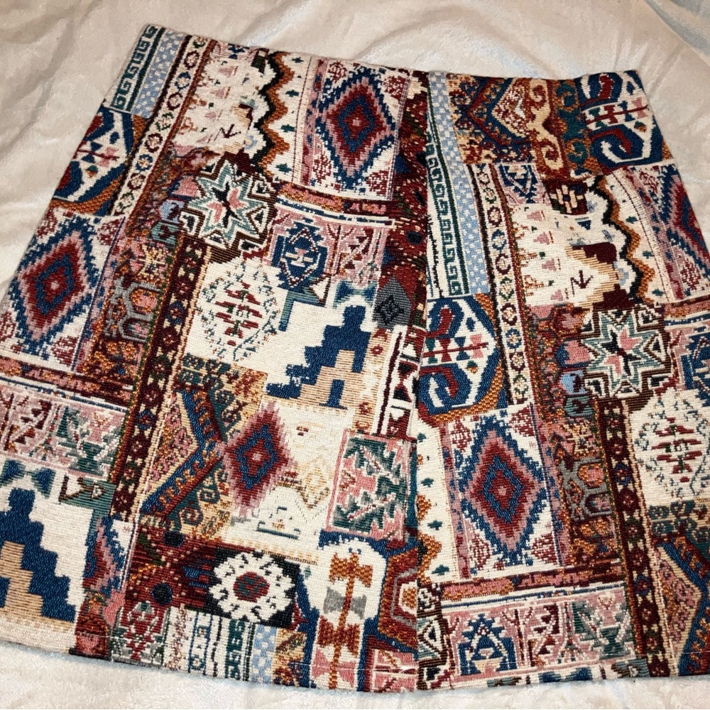 SHEIN Multicolor Geometric A-Line Skirt